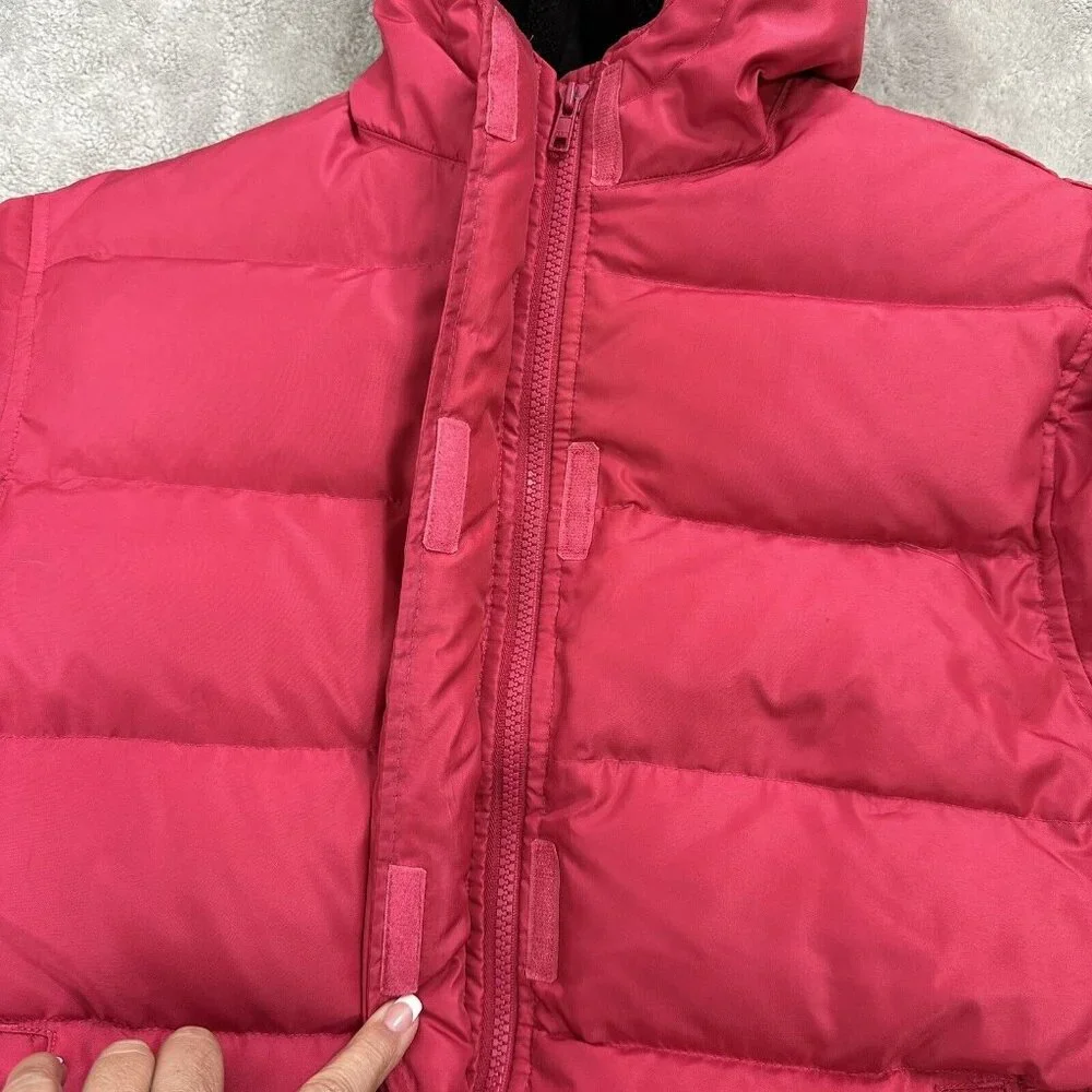 GAP Kid's Girl's Goose Down Blend Puffer Jacket Hood Size XXL Barbie Pink Vtg
